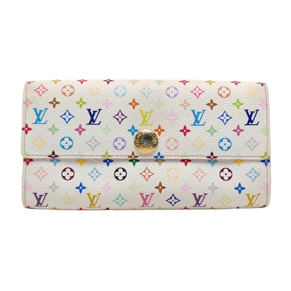 Louis Vuitton White Multicolor Monogram Sarah Wallet
